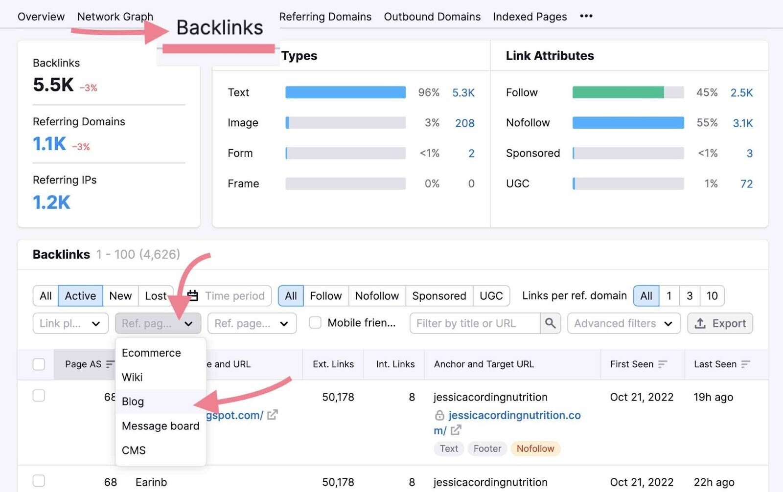 How to navigate to blog section